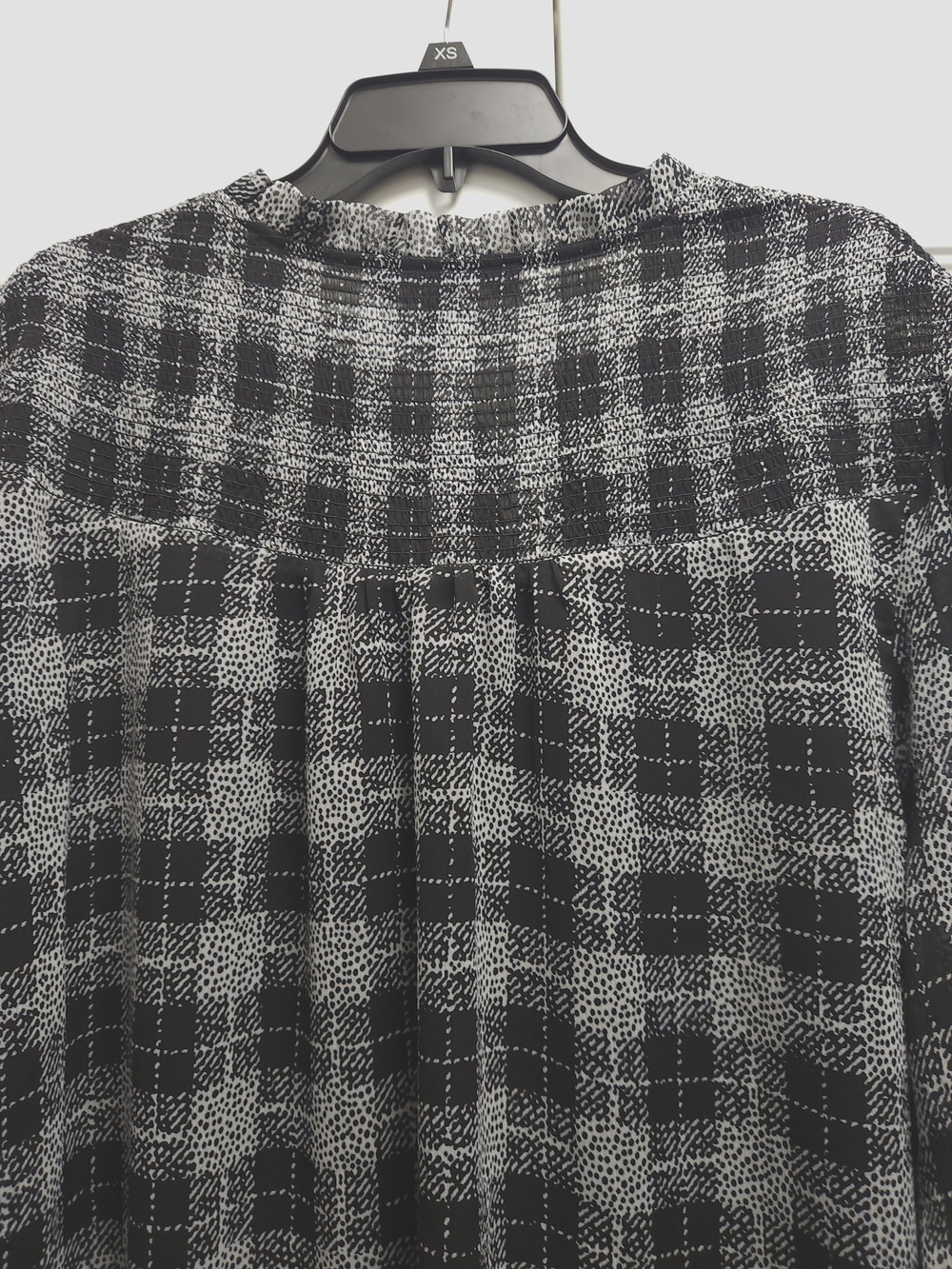 NWT Tommy Hilfiger Black & White Plaid Ruffle Neck Peasant Blouse Size 2X - Picture 9 of 12